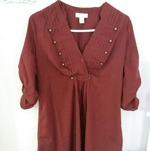 Deep burgendy, maternity blouse